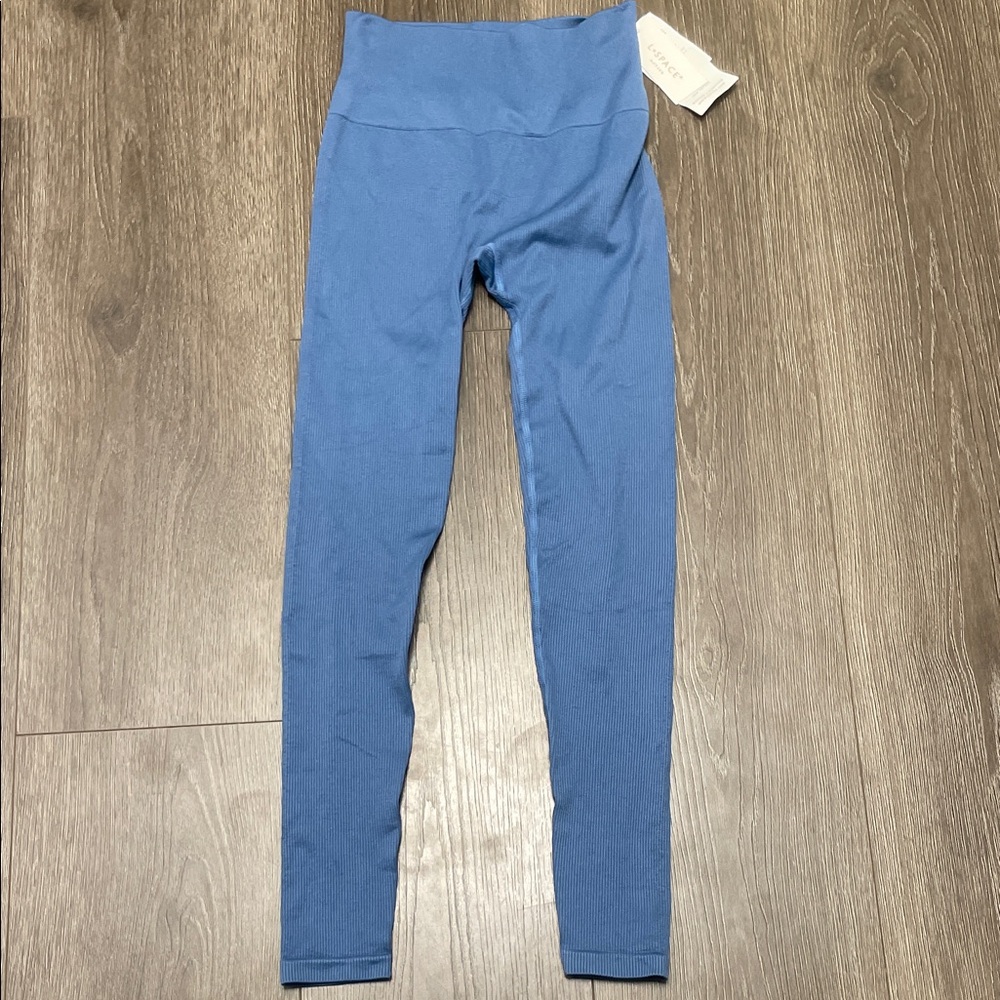 NWT L*Space Work It Ribbed Blue Legging XS/S